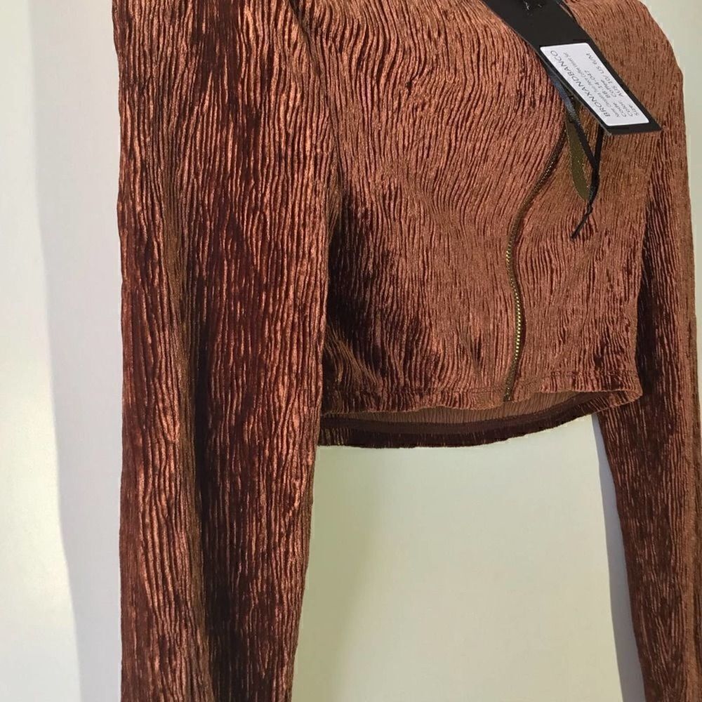 Bronx & Banco Cleopatra Rust Velvet Cutout Maxi Skirt Long Sleeve Gold Chain - Picture 5 of 15